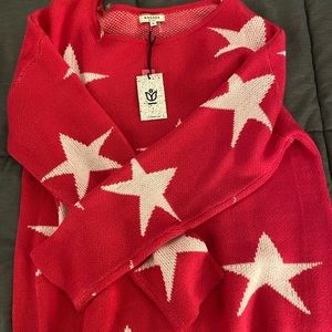 Andre by unit hot pink star sweater